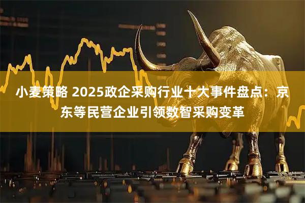 小麦策略 2025政企采购行业十大事件盘点：京东等民营企业引领数智采购变革